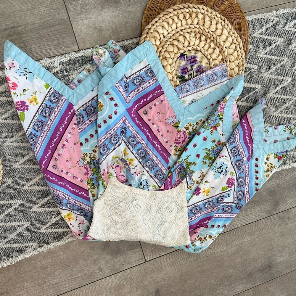 Blueberi Boulevard Toddler Girl Vintage Patchwork Handkerchief Dress Boho Wester